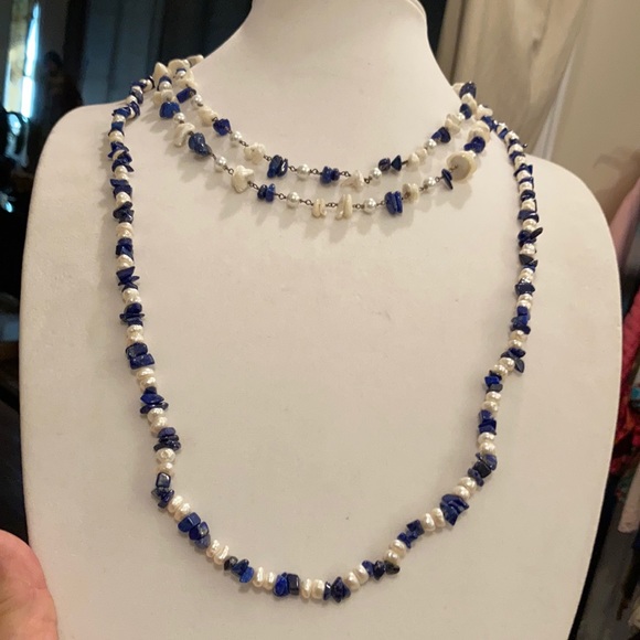 Lapis & Pearls X 2 - Picture 9 of 10